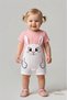 Baby Girl Shorts Jumpsuit with Rabbit Figure, 100% Cotton Summer Jumpsuit, Daily Baby Jumpsuit, 0-9 Months - 4