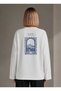 Suerte Marche Italia Design Back Print Oversize Wide Cut Long Sleeve 100% Cotton T-Shirt