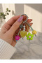 Heart Figured Keychain with Beads, Flowers and Stones, Bag Ornament, Phone Charm - 2