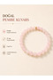 Leyan Doğaltaş 8 mm Pink Quartz Natural Stone Bracelet – Handmade Women's Bracelet with Gold Color Spacer