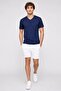 Men Slim Fit Short Sleeve Training T-Shirt, Navy Heather - 4