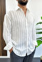 Men's Striped Shirt White Edw503 - 2