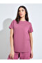 Burgundy Palm Pocket Cotton Blend T-Shirt and Pyjama Set - 3