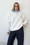 Women's denim collar detailed bow embroidered sweatshirt gray - 264433 - 3