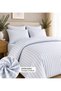 Double Hotel Type 83 Thread Cotton Satin Lilac Duvet Cover Set with Elastic 160cm