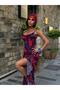 Women's Ruffled Adjustable Strap Tulle Dress - 6