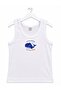 Boy's Printed 100% Cotton Thick Strap Undershirt White Soft Textured (1-14 Years Old)
