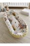 Oval Crib 100% Cotton Newborn Sleeping Nest Floral Yellow - 3