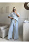 Baby Blue 100% Cotton Organic Fabric Standard Size 38/48 Compatible Elevator Detailed Six-Button Pants