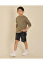 Boys Olive Plain Long Sleeve Crew Neck T-Shirt - 5