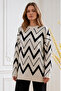 Zigzag Patterned Knitwear Tunic R7187 Ecru - 2