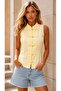 Women's Chinese Button Stand Collar Modal Sleeveless Linen Look Blouse 26105 - 4