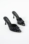 Alora Women's Thin Heeled Single Strap Patent Leather Slippers Stylish Daily and Formal Occasion Shoes - 6