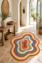 Non-Slip Base Machine Washable Chenille Woven Rug - 4