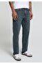 Relaxed Straight Fit Men's Mid Indigo Denim Jean Pants - 4