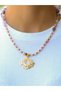 Natural Stone Pink Quartz Amethyst Hematite Natural Gemstone Lotus Flower Women's Necklace Euk55Pka Spiritual Purification - 3