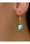 Natural Stone Turquoisenatural Stone Round Women's Earrings Euku23F - 2