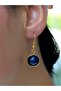 Natural Stone Lapis Natural Stone Round Women's Earrings Euku23Lps - 3
