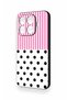 Mi 17t Pro 5g Compatible Pink Striped Polka Dot Patterned Silicone Case - 4