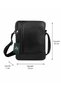 Men's Matte Black Multi-Compartment Genuine Leather Hand and Shoulder Bag Medium Size - 2
