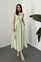 Women's Mustard Halter Neck Flared Dress - 2