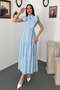 Women's Brown Ruffled Buttoned Dress - 2