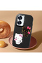 Realme C55 Compatible Case Camera Protector Black Silicone Couple Phone Case with Kitty Pattern - 2