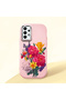 Samsung Galaxy A32 Compatible Case Camera Protector Pink Silicone Couple Phone Case with Floral Pattern