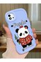 Realme C20 Compatible Case Camera Protector Blue Silicone Couple Phone Case Panda Pattern