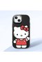 iPhone 13 Compatible Case Camera Protector Black Silicone Couple Phone Case with Kitty Pattern