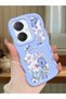 Vivo Y27 Compatible Case Camera Protector Blue Silicone Couple Phone Case Cover Floral Pattern