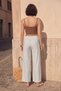 Women's Trousers with Tie Front Detail - White - 3
