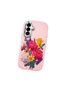 Samsung Galaxy A56 Compatible Case Camera Protector Pink Silicone Couple Phone Case with Floral Pattern - 3