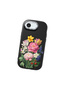 iPhone 16E Compatible Case with Camera Protector Black Silicone Couple Phone Case with Floral Pattern - 3