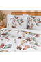 Eylül Double 100% Cotton Ranforce Duvet Cover Set Beige 57 Thread (3 Pieces) 200X220/50X70 Beige - 2