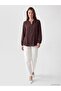 Lcw Grace Brown Ruffled Collar Blouse with Ruffle Detail - 2
