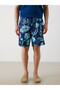 Trendlucky Men's Knee Length Patterned Swim Shorts with Difference in Length - 2