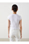 Original Oval Collar Slogan Printed Women's Bodysuit - 4