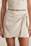26Yetk01956 Women's Striped Linen Skirt - 2