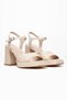 Women's Cornered Toe 8.5 cm Beige Skin Heeled Shoes - 3