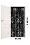 Extra Metallic Shiny Fringed Backdrop Curtain Black - 4