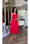 Women's Strap Round Neck Viscose Dress - 2