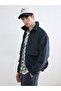 Xside Navy Blue Shirt Collar Men's Suede Coat