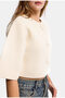 Women's Stone Color W6-105 Large Button Belted Cropped Cardigan Design Knitwear Cardigan - 4