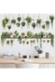 X Spring Green Plant Wall Stickers, 3D Potted Succulent Leaves Wall Decals, Removable Cactus Mural, Peel and Stick Vinyl Art for Kitchen Home Office Bedroom Decor, Large 33 Inch Nature Theme - 7