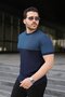 Men's Color Blocked Crew Neck Short Sleeve Knitwear T-Shirt - 2