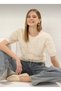 Stone Tulle Star Patterned Knitwear Medium Blouse - 4