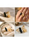 Citrine & Black Tourmaline Natural Stone Adjustable Women's Ring |   Handmade Natural Stone Ring - 2