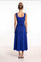A-Line Midi Woven Dress Lnt0042 Cobalt Blue - 5