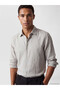 Özmarka New Season Brown Regular Fit Dobby Men's Shirt